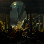 Fig. 22 – Eugenio Agneni, «Rêve d’un exilé o Le ombre dei grandi uomini fiorentini che protestano contro il dominio straniero», olio su tela, 103 x 73 cm, 1857 (GAM, Torino).