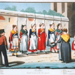 Fig. 07. «Reclute femminili della guardia civica», 1847 ca., acquaforte (Gabinetto comunale delle stampe, Museo di Roma)