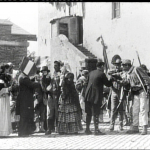 Fig. 3a – La scena della partenza dei volontari nel film «Il piccolo garibaldino» (Cines, 1909)